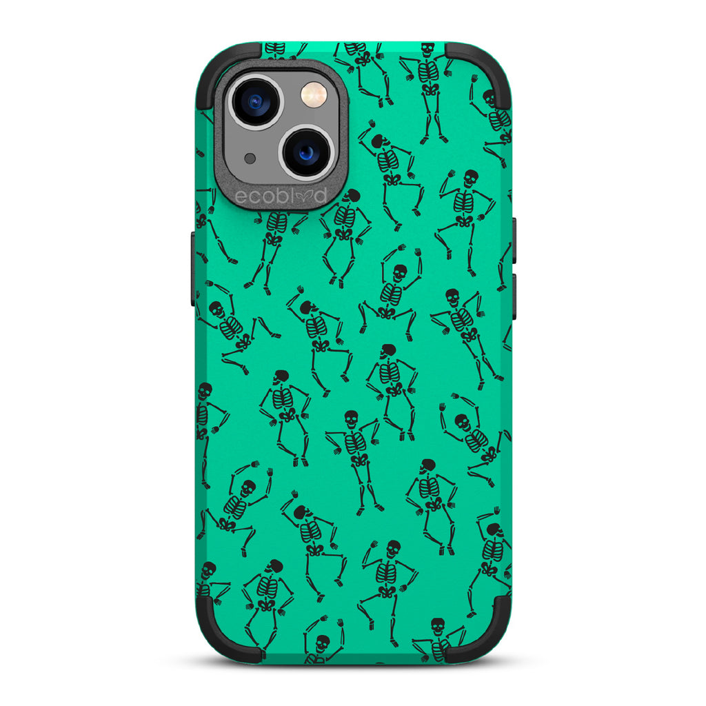 Boogie Man - Dancing Skeletons - Green Eco-Friendly Rugged iPhone 13 Case