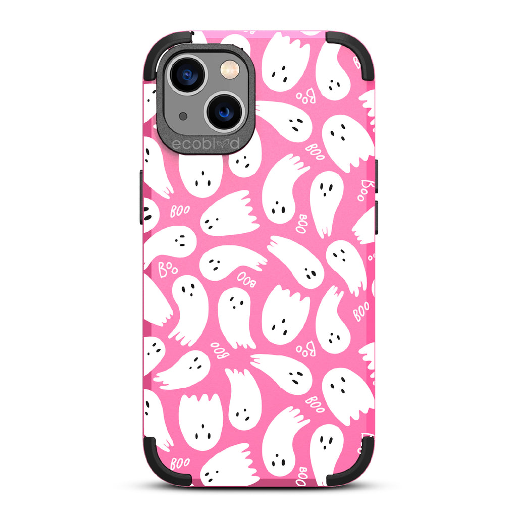 Boo Thang - Ghosts + Boo - Pink Eco-Friendly Rugged iPhone 13 Case