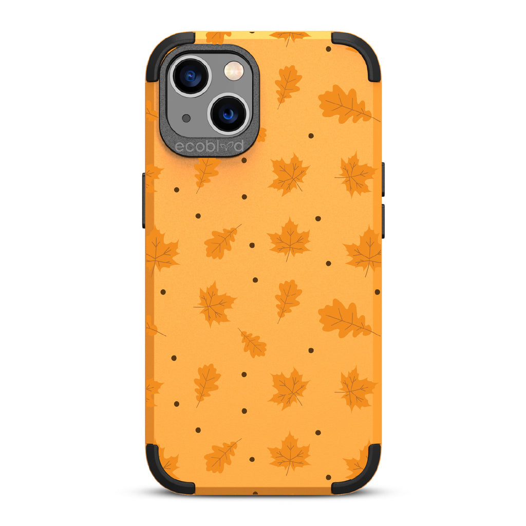 A New Leaf - Brown Fall Leaves - Eco-Friendly Rugged Yellow iPhone 13 Case  