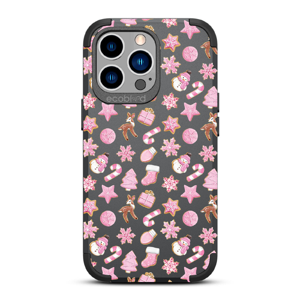 A Sweet Treat - Pink Holiday Cookies - Eco-Friendly Rugged Black iPhone 13 Pro Case