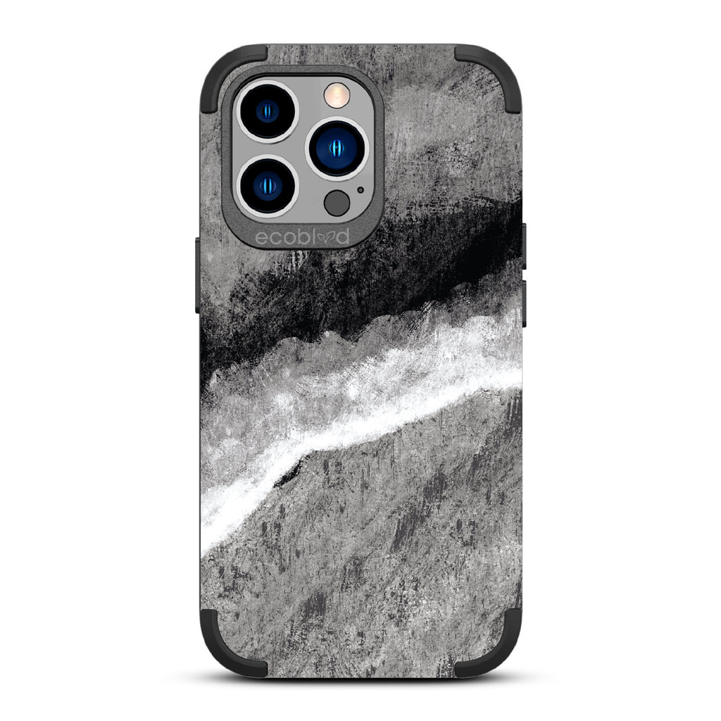 Smooth Transition - Black Rugged Eco-Friendly iPhone 13 Pro Case With Shading Gradient Ombre Painting On Back