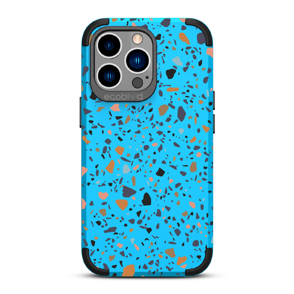Terrazzo - Blue Rugged Eco-Friendly iPhone 13 Pro With A Speckled Terrazzo Pattern