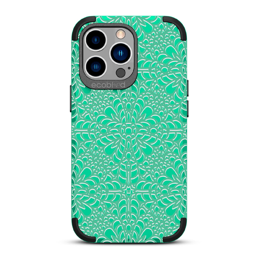 A Lil' Dainty - Intricate Lace Tapestry - Eco-Friendly Rugged Green iPhone 12/13 Pro Max Case