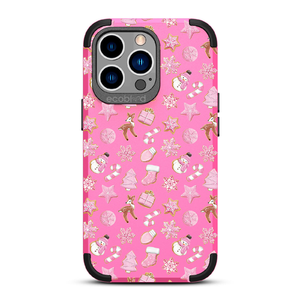 A Sweet Treat - Pink Holiday Cookies - Eco-Friendly Rugged Pink iPhone 12/13 Pro Max Case