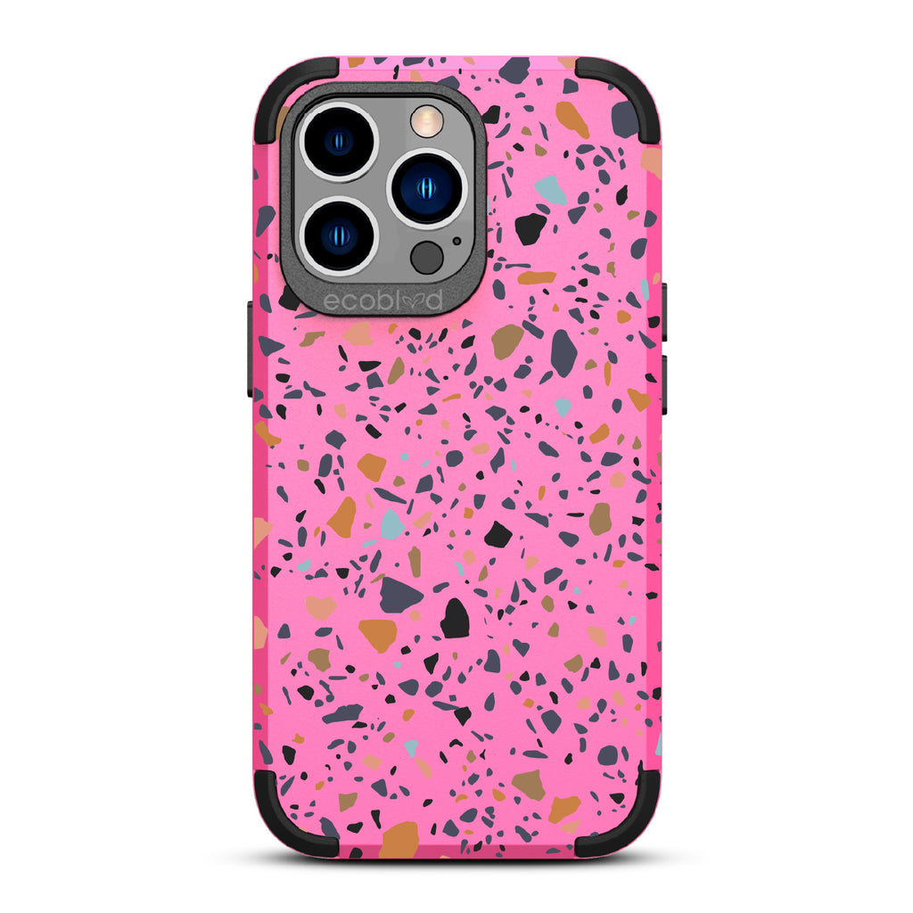 Terrazzo - Pink Rugged Eco-Friendly iPhone 13 Pro With A Speckled Terrazzo Pattern
