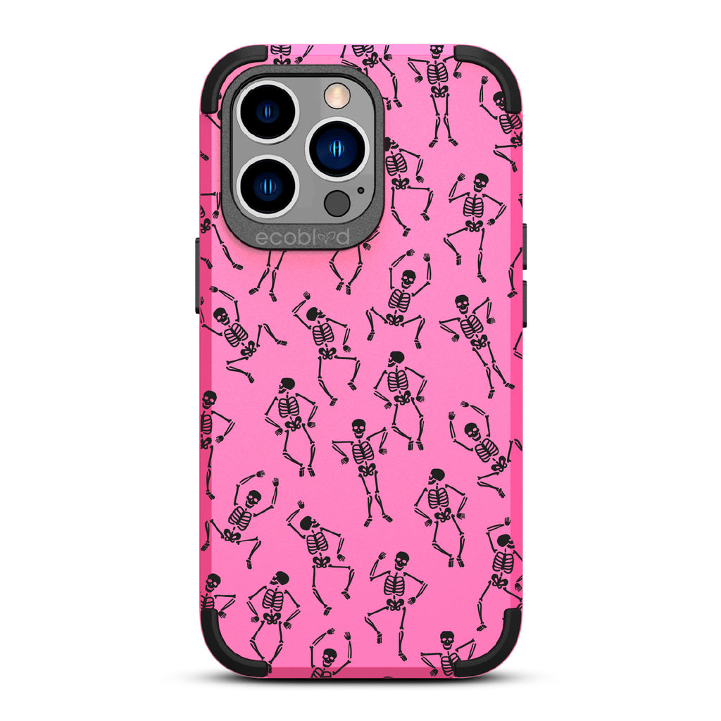 Boogie Man - Dancing Skeletons - Pink Eco-Friendly Rugged iPhone 13 Pro Case