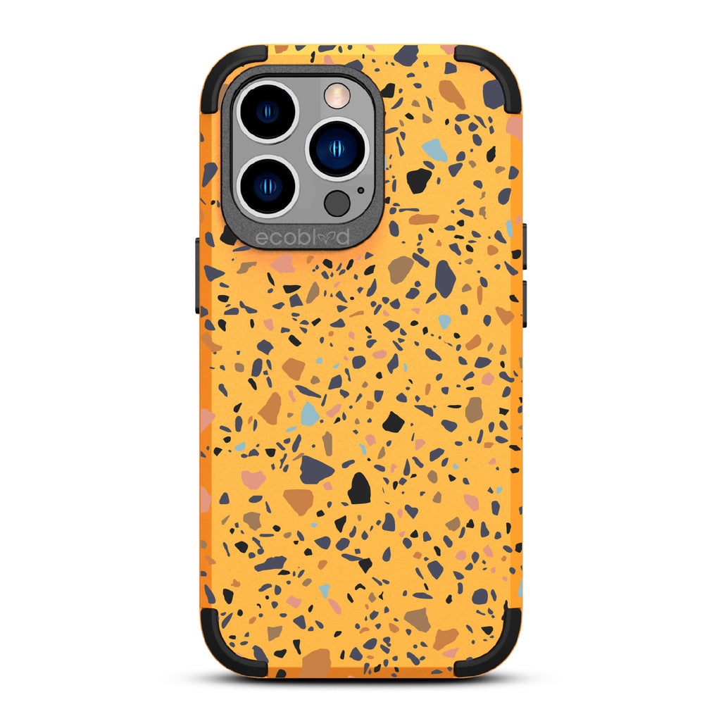 Terrazzo - Yellow Rugged Eco-Friendly iPhone 13 Pro With A Speckled Terrazzo Pattern