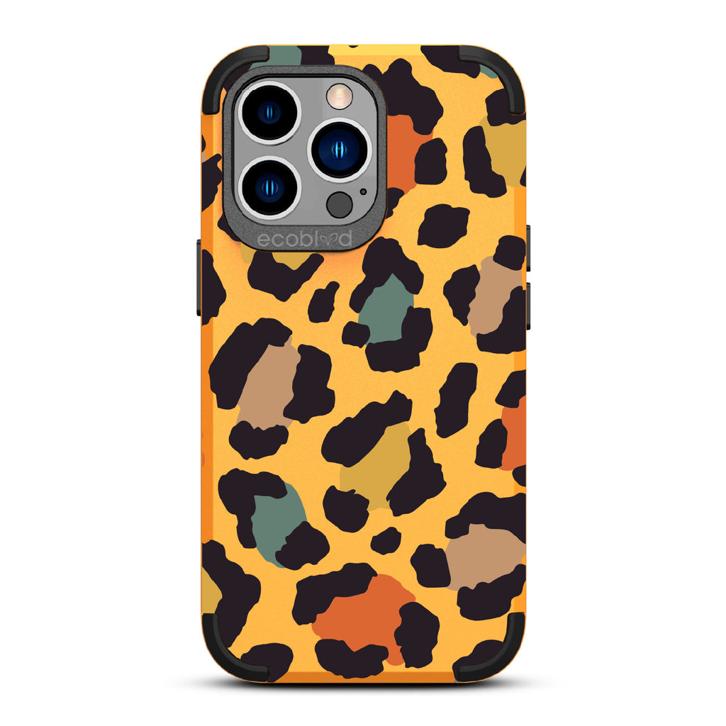 Cheetahlicious - Yellow Rugged Eco-Friendly iPhone 12/13 Pro Max Case With Multi-Colored Cheetah Print