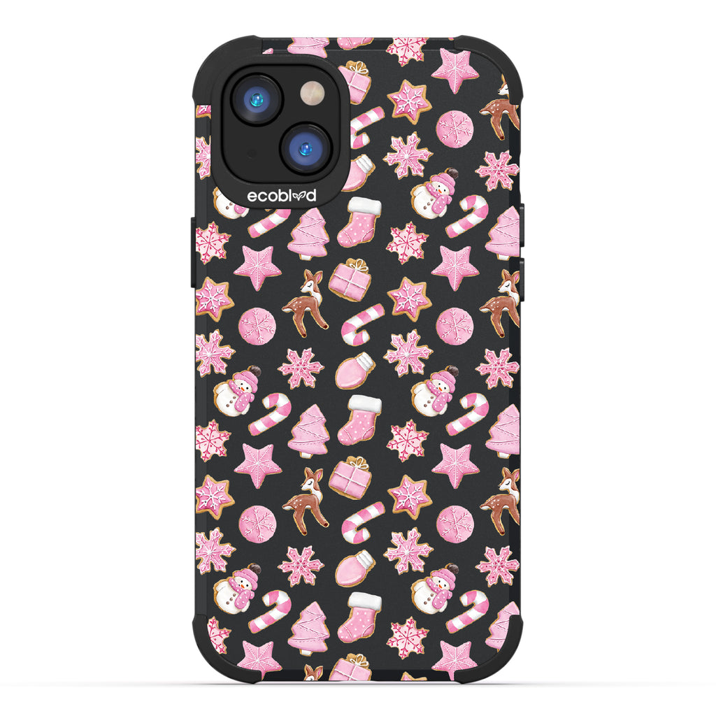 A Sweet Treat - Pink Holiday Cookies - Eco-Friendly Rugged Black iPhone 14 Case