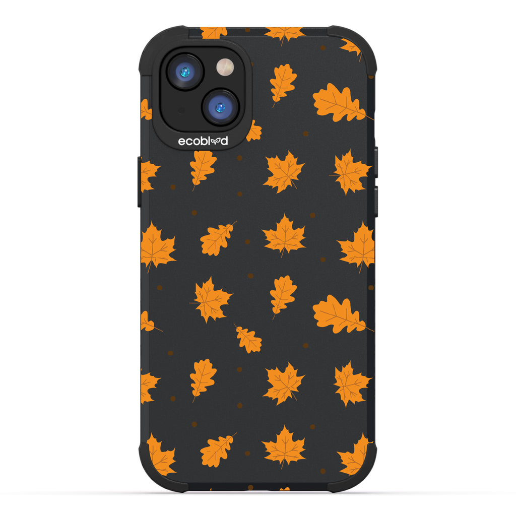 A New Leaf - Brown Fall Leaves - Eco-Friendly Rugged Black iPhone 14 Plus Case  