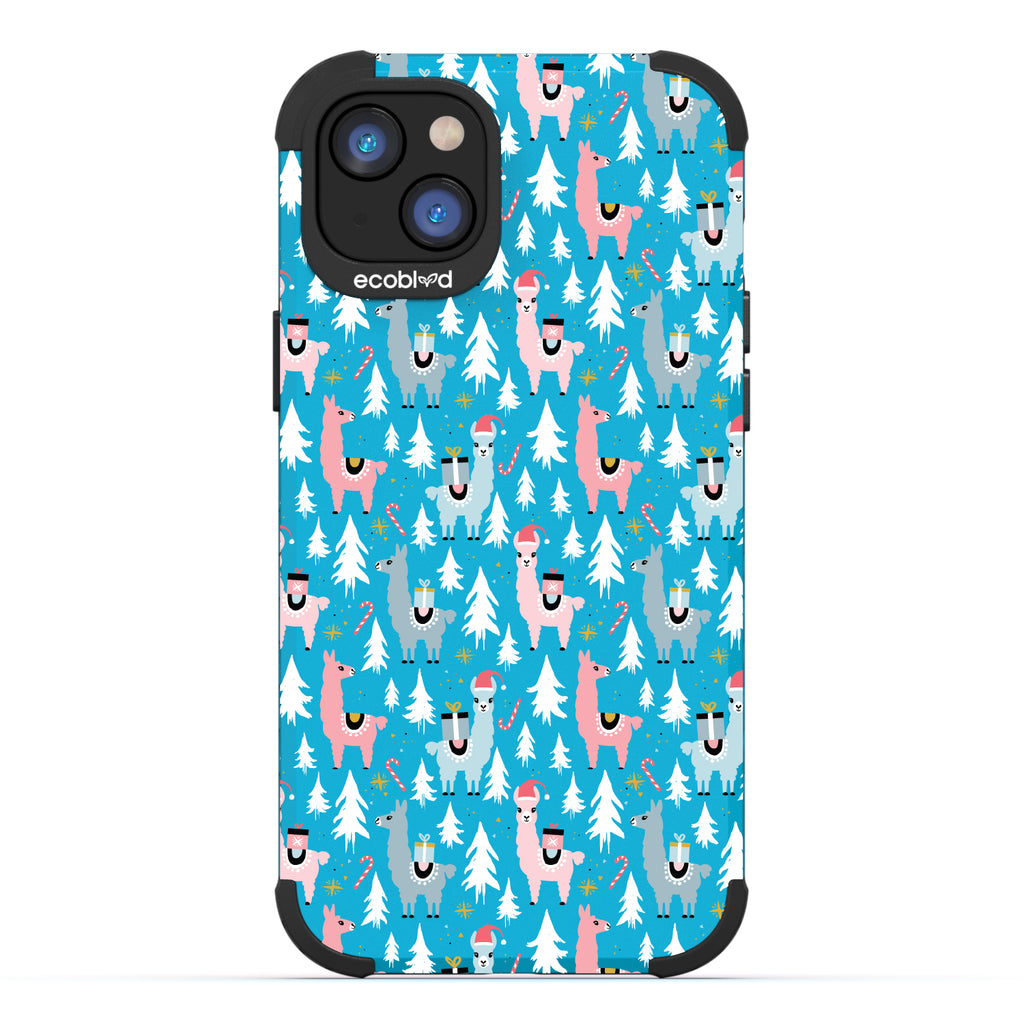 Colorful Herd - Blue Rugged Eco-Friendly iPhone 14 Case With Zebras in Multiple Colors
