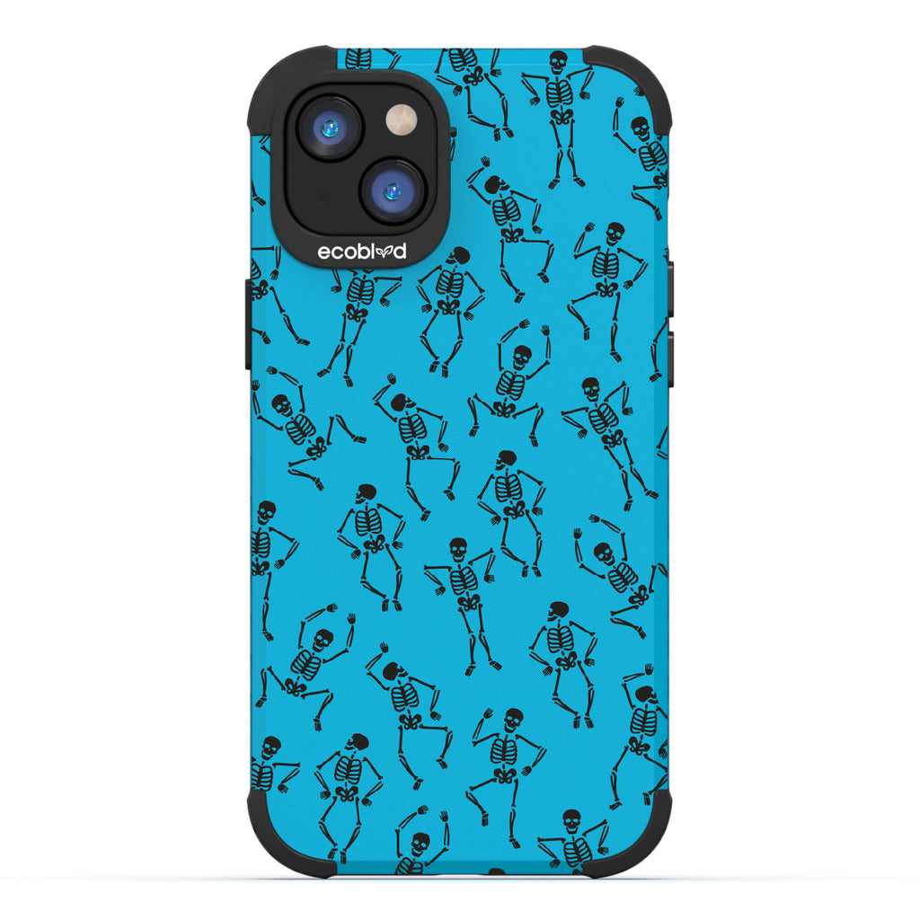 Boogie Man - Dancing Skeletons - Blue Eco-Friendly Rugged iPhone 14 Case