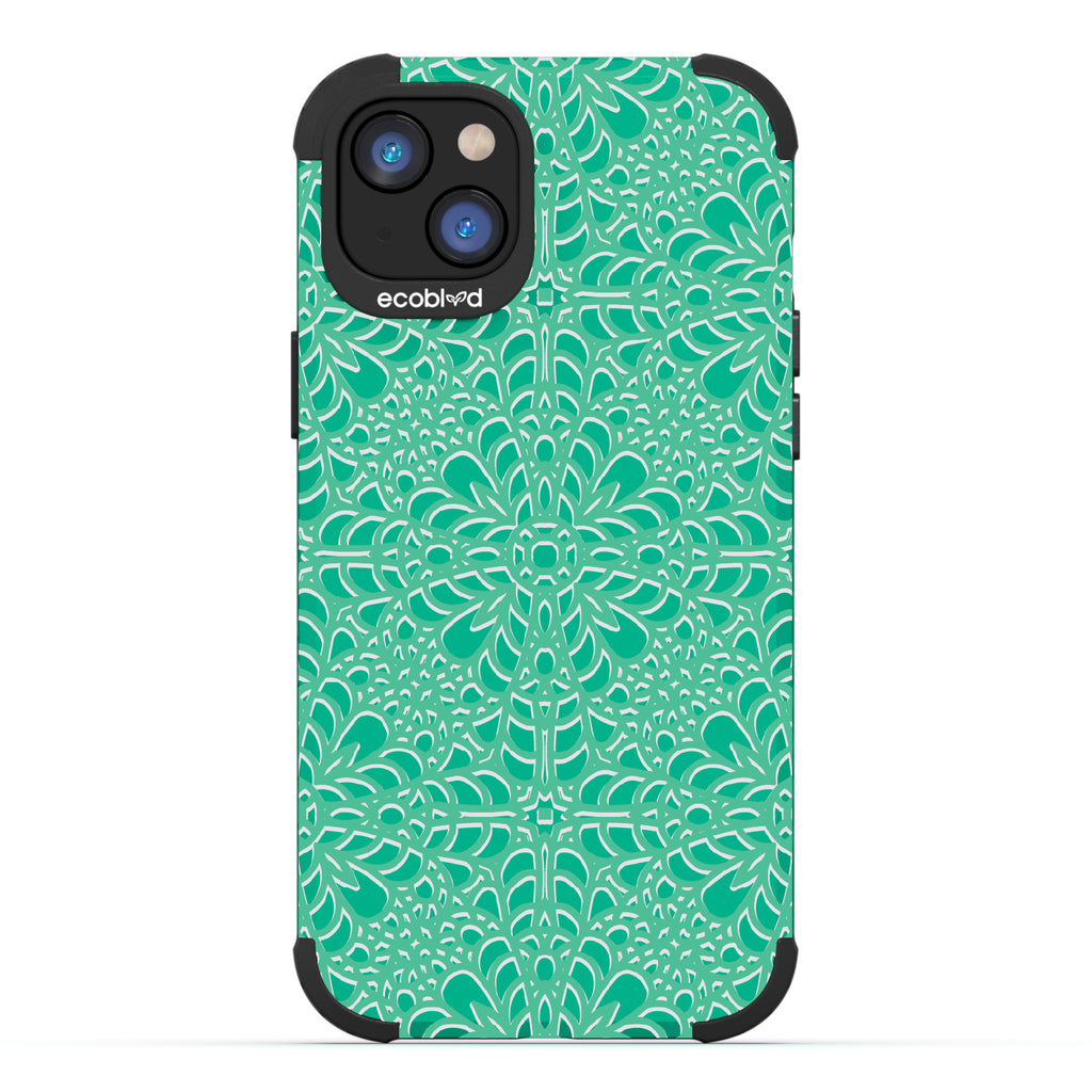 A Lil' Dainty - Intricate Lace Tapestry - Eco-Friendly Rugged Green iPhone 14 Case