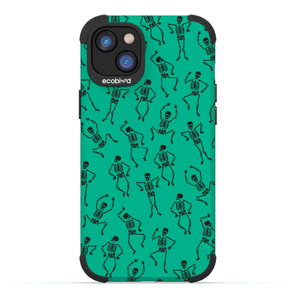 Boogie Man - Dancing Skeletons - Green Eco-Friendly Rugged iPhone 14 Plus Case