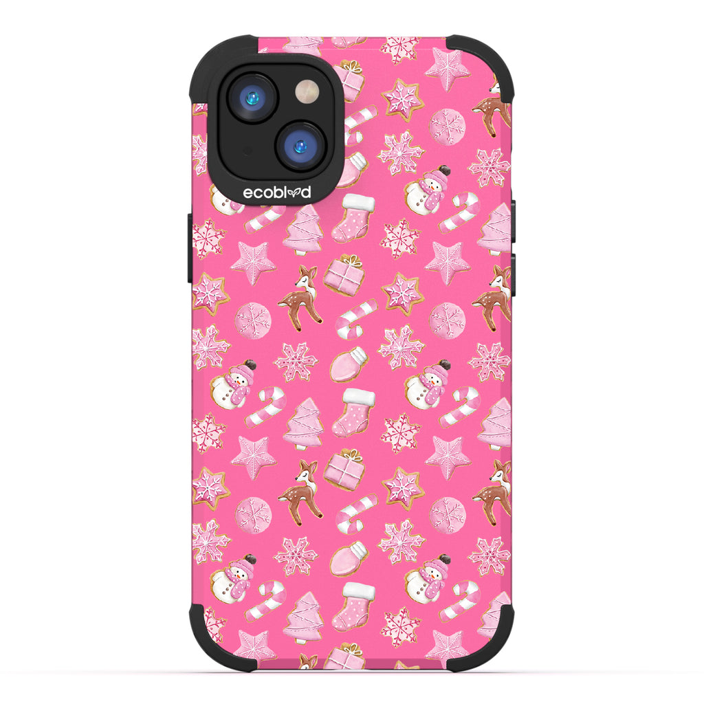 A Sweet Treat - Pink Holiday Cookies - Eco-Friendly Rugged Pink iPhone 14 Case