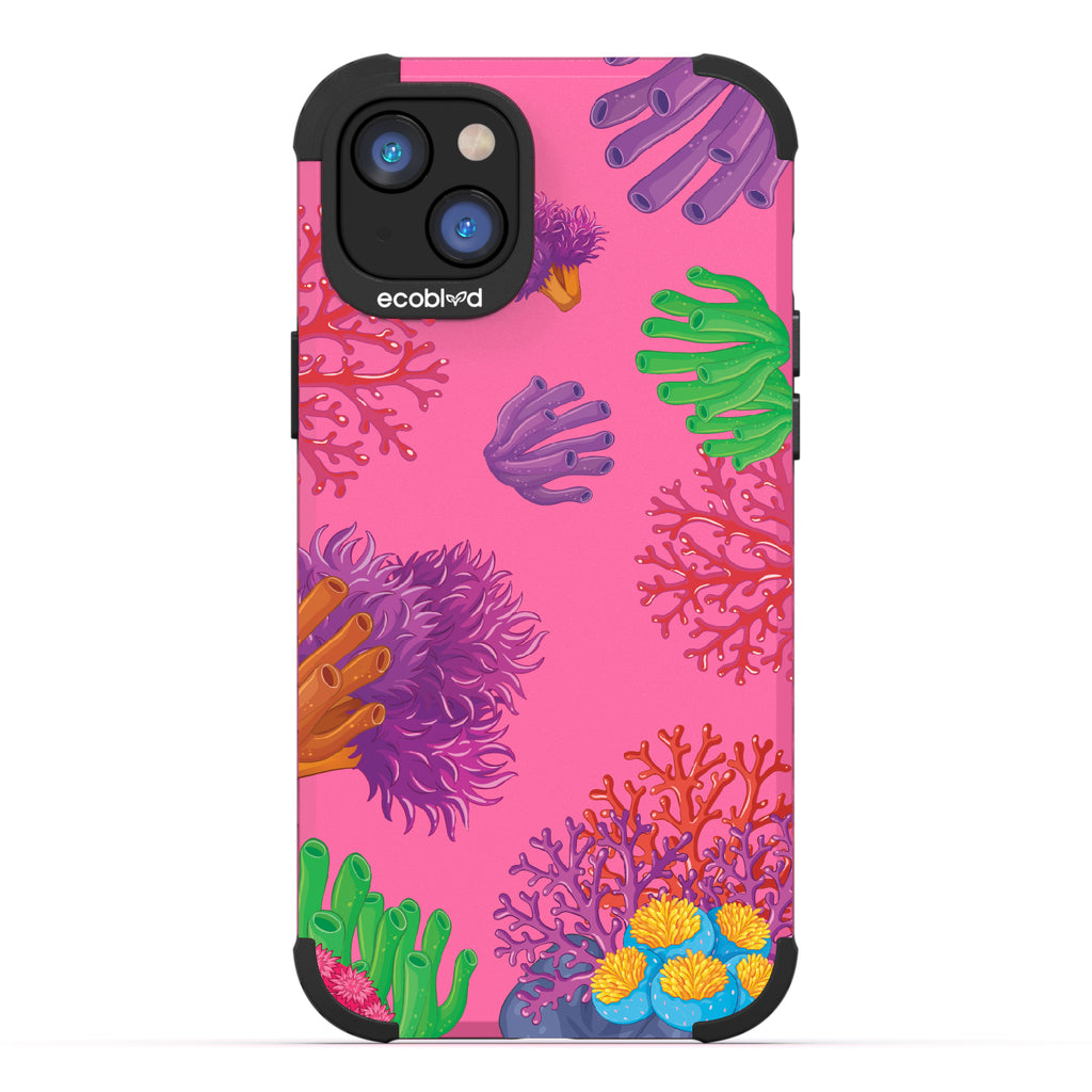 Coral Reef - Pink Rugged Eco-Friendly iPhone 14 Case With Colorful Coral Pattern On Back