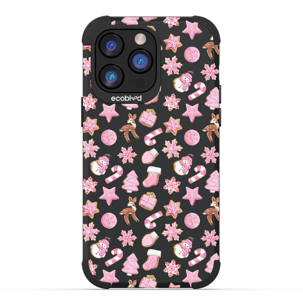 A Sweet Treat - Pink Holiday Cookies - Eco-Friendly Rugged Black iPhone 14 Pro Case