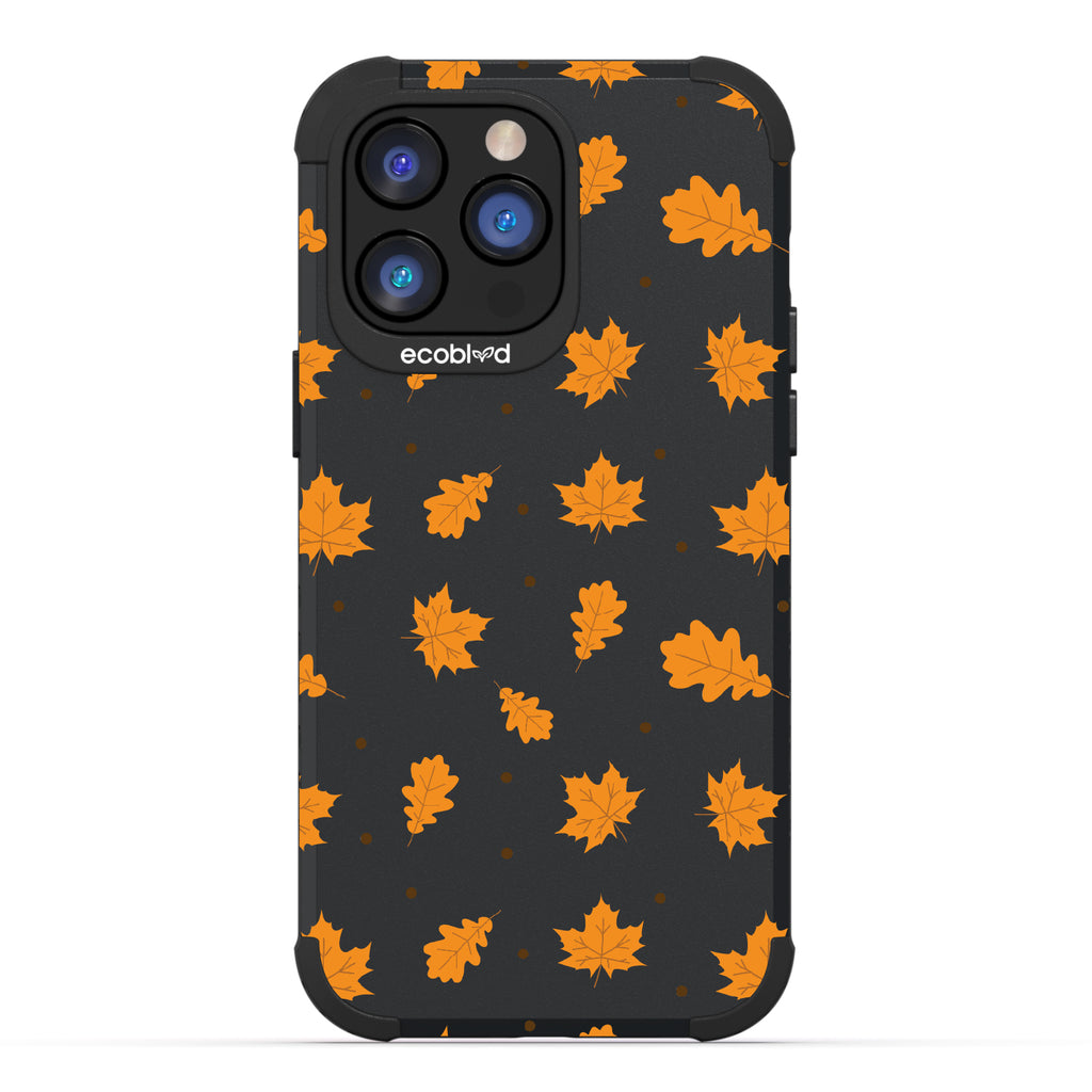 A New Leaf - Brown Fall Leaves - Eco-Friendly Rugged Black iPhone 14 Pro Max Case  
