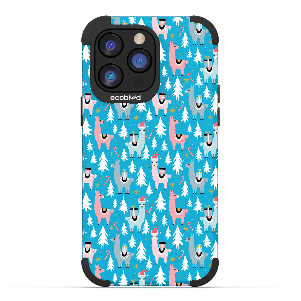 Colorful Herd - Blue Rugged Eco-Friendly iPhone 14 Pro Case With Zebras in Multiple Colors