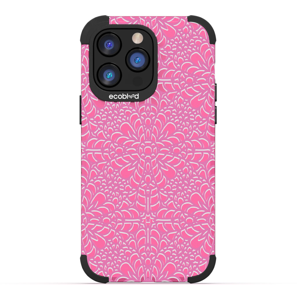 A Lil' Dainty - Intricate Lace Tapestry - Eco-Friendly Rugged Pink iPhone 14 Pro Case