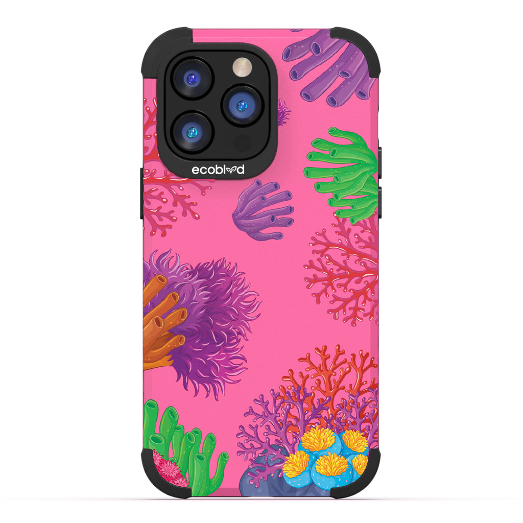 Coral Reef - Pink Rugged Eco-Friendly iPhone 14 Pro Max Case With Colorful Coral Pattern On Back