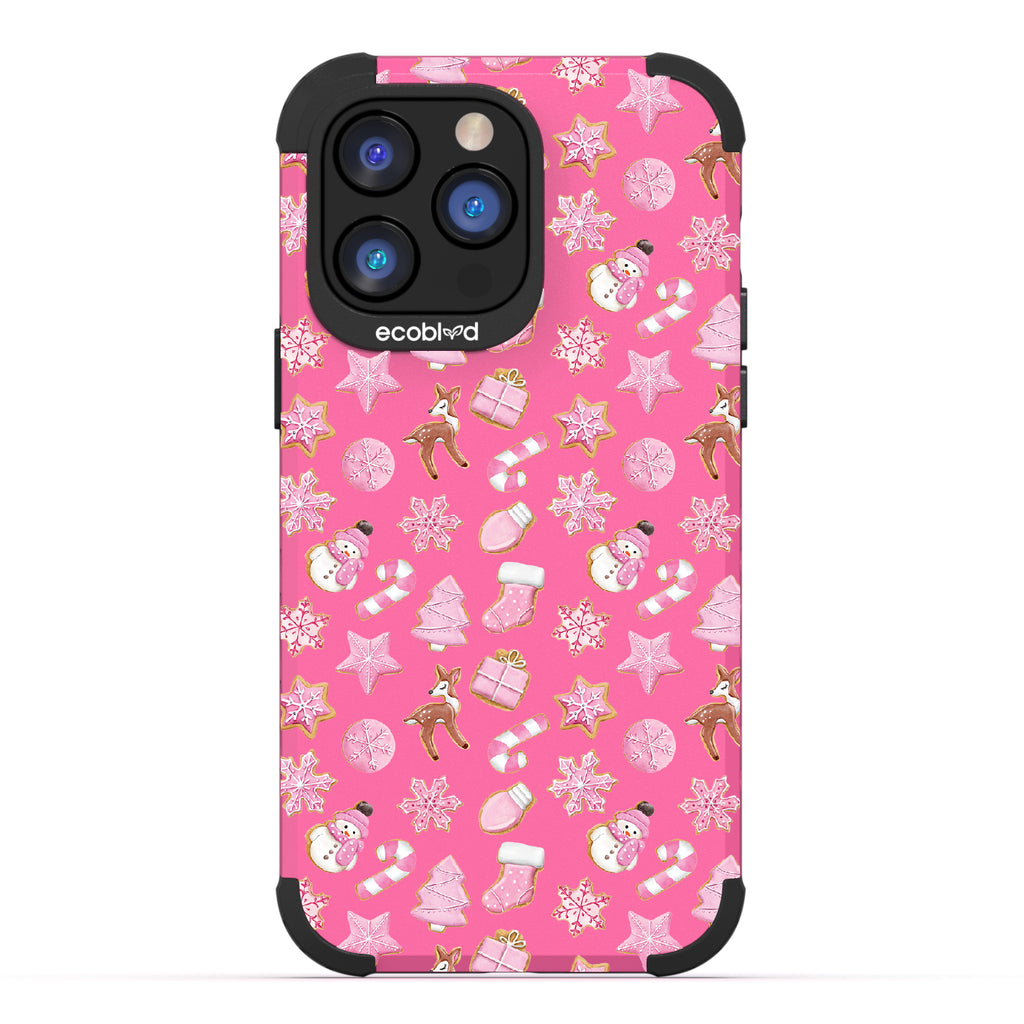 A Sweet Treat - Pink Holiday Cookies - Eco-Friendly Rugged Pink iPhone 14 Pro Max Case