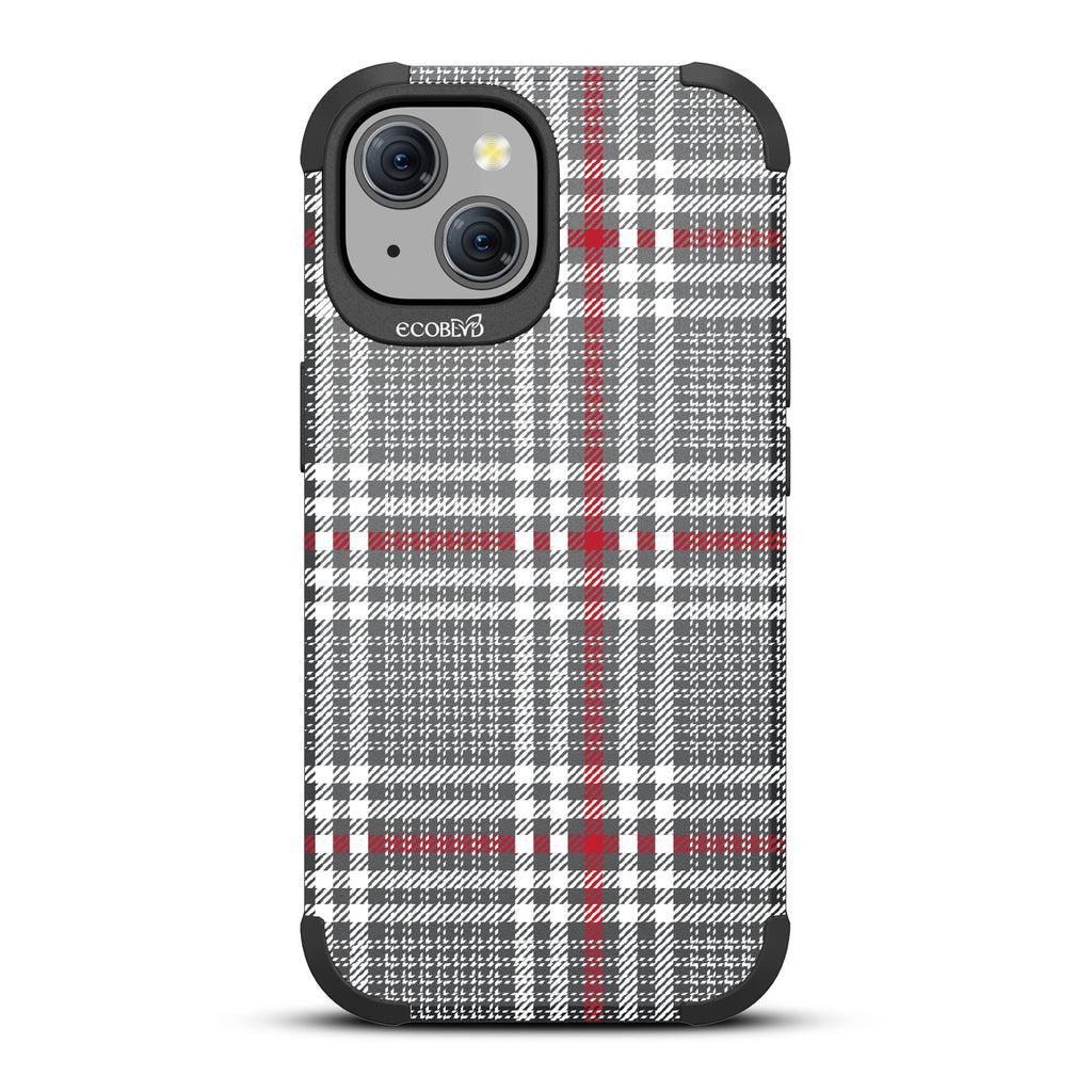 As If - Iconic Tartan Plaid - Black Eco-Friendly Rugged iPhone 15 MagSafe Case 
