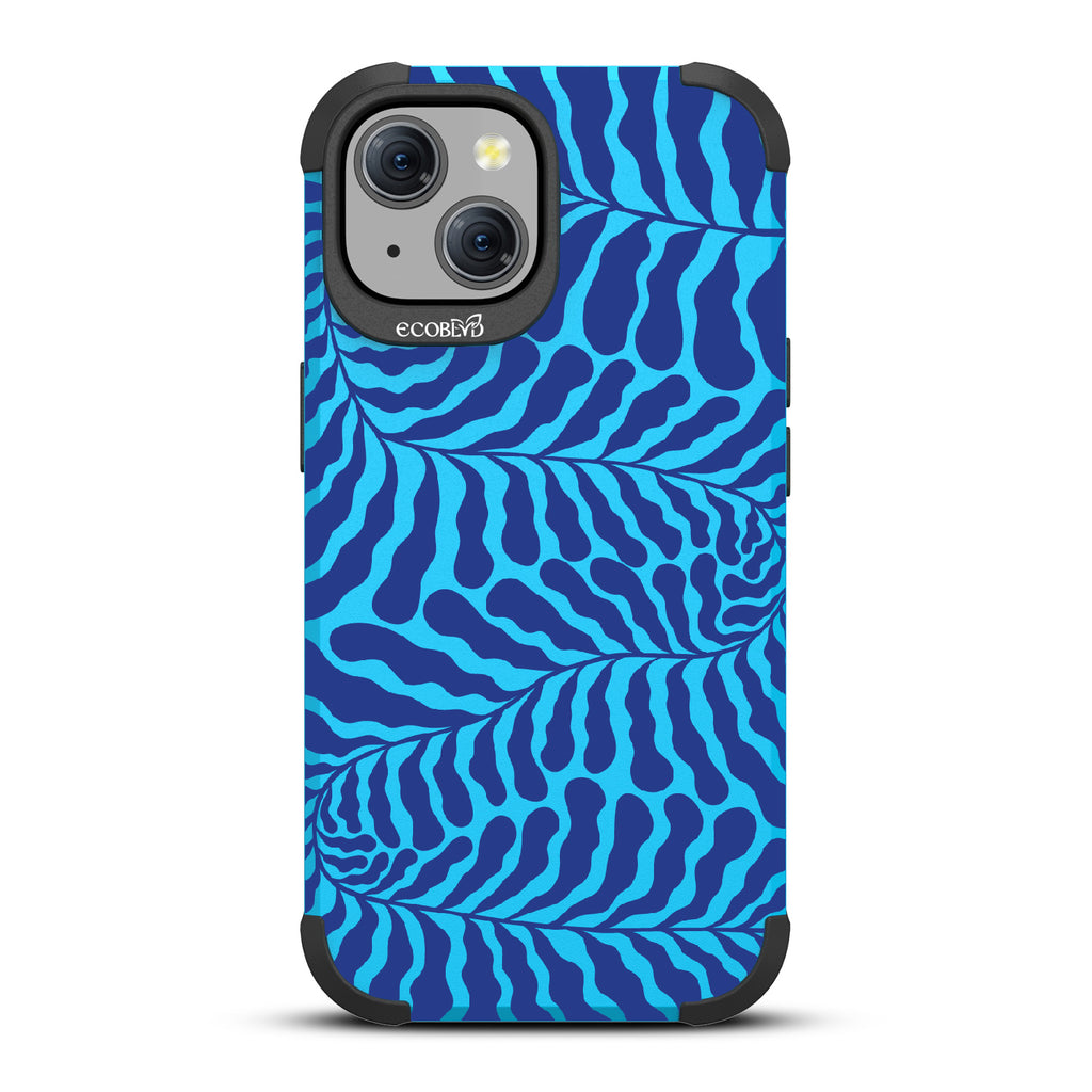 Blue Lagoon - Abstract Tropical Blue Seaweed - Blue Eco-Friendly Rugged iPhone 15 MagSafe Case