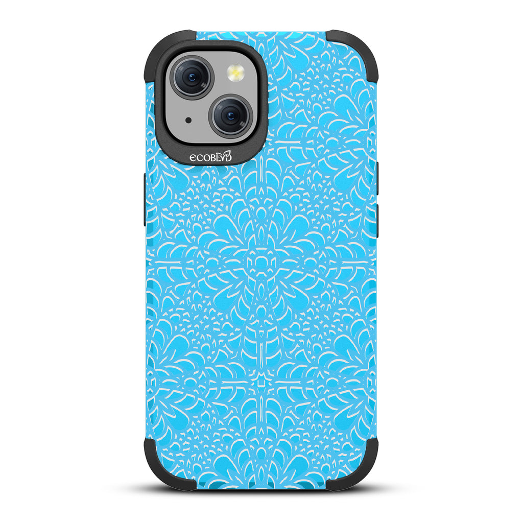  A Lil' Dainty - Intricate Lace Tapestry - Eco-Friendly Rugged Blue iPhone 15 MagSafe Case 