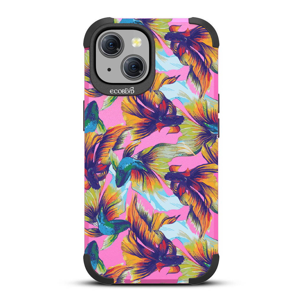 Betta Than The Rest - Colorful Betta Fish - Pink Eco-Friendly Rugged iPhone 15 MagSafe Case 