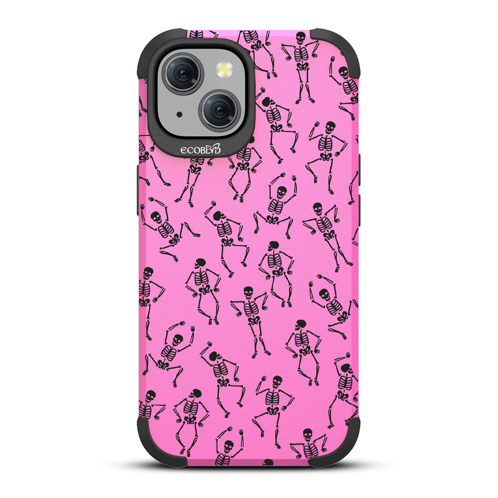 Boogie Man - Dancing Skeletons - Pink Eco-Friendly Rugged iPhone 15 MagSafe Case