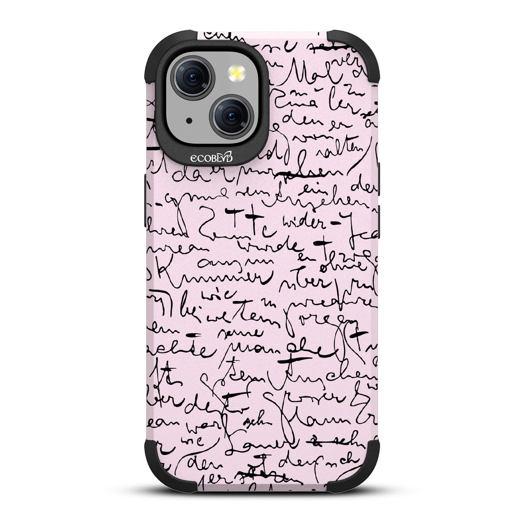  Beyond Words - Handwritten Note - Pastel Lilac Eco-Friendly Rugged iPhone 15 MagSafe Case