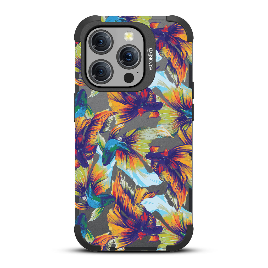 Betta Than The Rest - Colorful Betta Fish - Black Eco-Friendly Rugged iPhone 15 Pro MagSafe Case