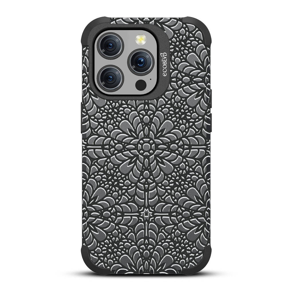 A Lil' Dainty - Intricate Lace Tapestry - Eco-Friendly Rugged Black iPhone 15 Pro MagSafe Case