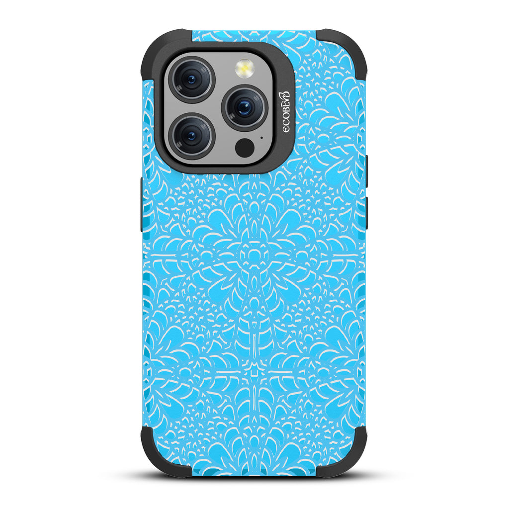 A Lil' Dainty - Intricate Lace Tapestry - Eco-Friendly Rugged Blue iPhone 15 Pro MagSafe Case 