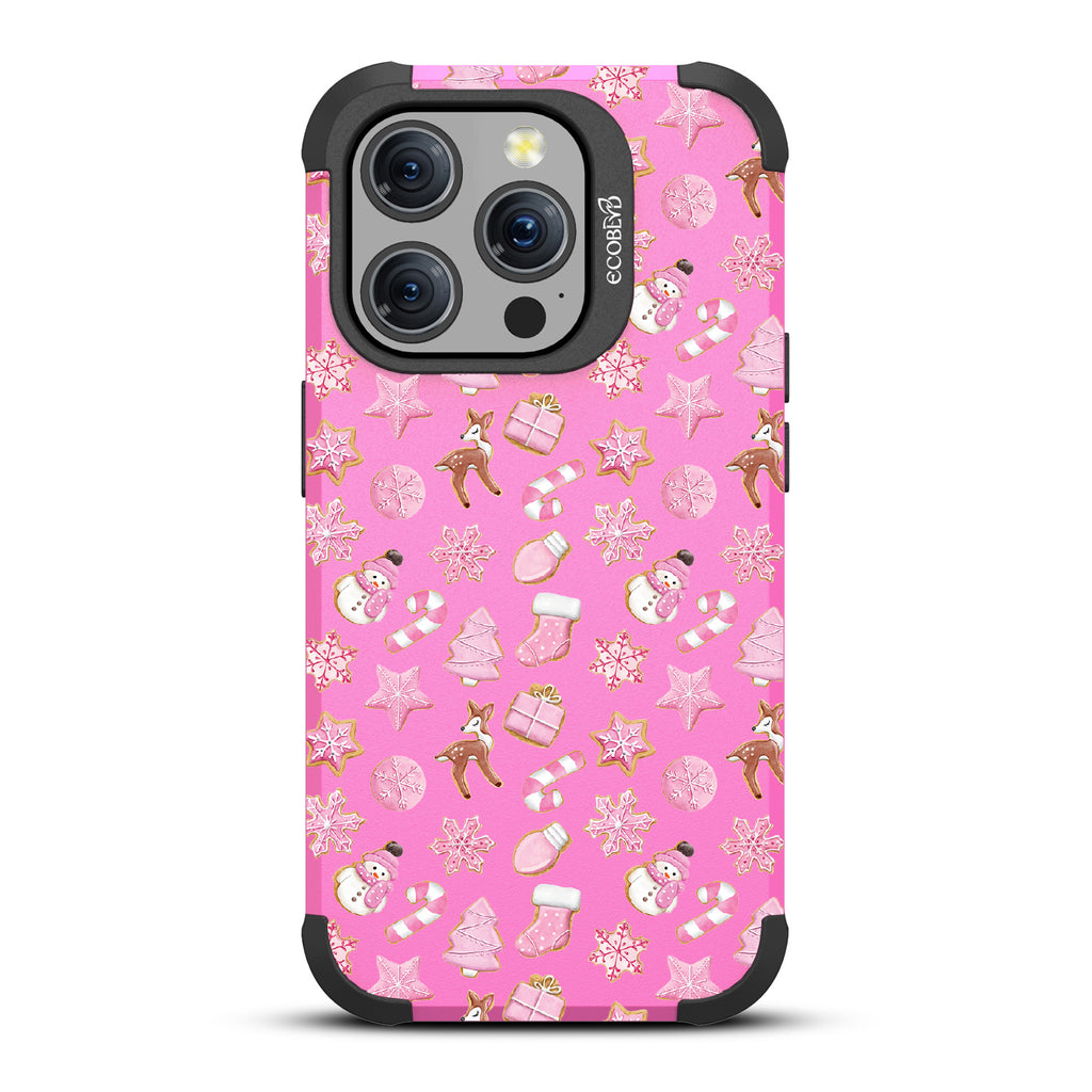 A Sweet Treat - Pink Holiday Cookies - Eco-Friendly Rugged Pink iPhone 15 Pro MagSafe Case