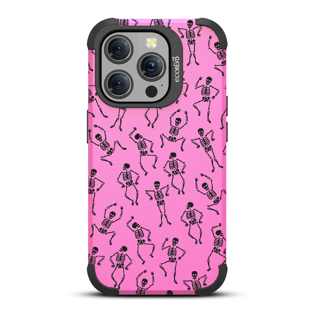 Boogie Man - Dancing Skeletons - Pink Eco-Friendly Rugged iPhone 15 Pro MagSafe Case