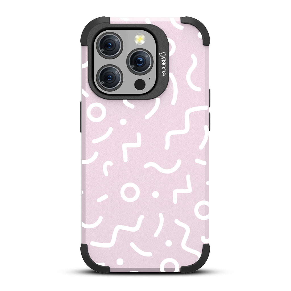 90?€?s Kids - Retro 90's Lines & Squiggles - Eco-Friendly Rugged Pastel Lilac iPhone 15 Pro MagSafe Case 