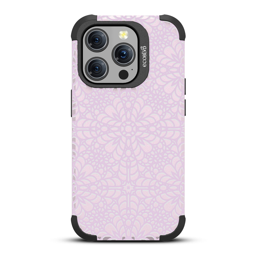 A Lil' Dainty - Intricate Lace Tapestry - Eco-Friendly Rugged Pastel Lilac iPhone 15 Pro MagSafe Case 