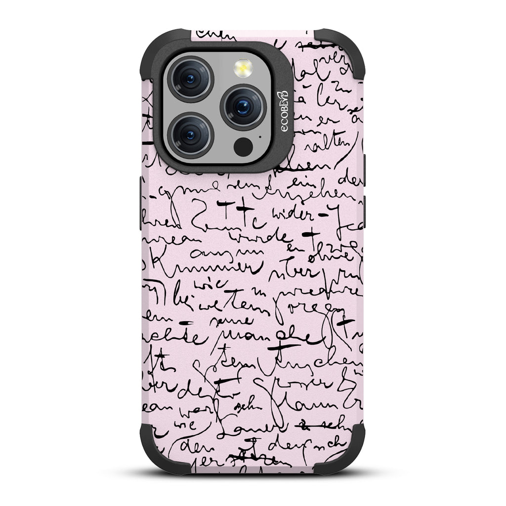 Beyond Words - Handwritten Note - Pastel Lilac Eco-Friendly Rugged iPhone 15 Pro MagSafe Case