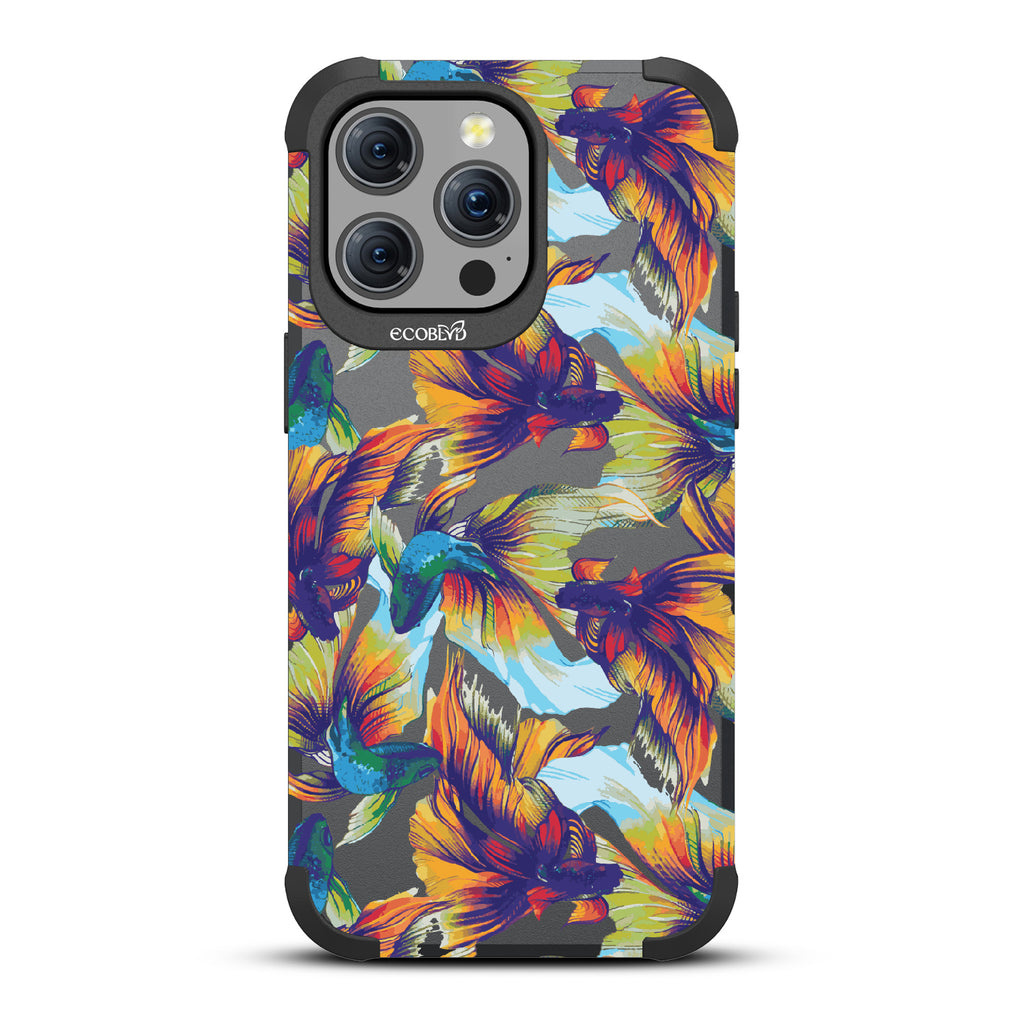 Betta Than The Rest - Colorful Betta Fish - Black Eco-Friendly Rugged iPhone 15 Pro Max MagSafe Case 