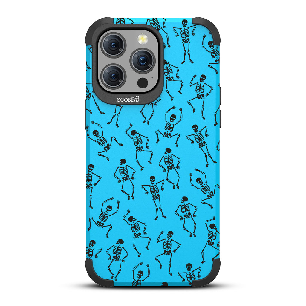 Boogie Man - Dancing Skeletons - Blue Eco-Friendly Rugged iPhone 15 Pro Max MagSafe Case