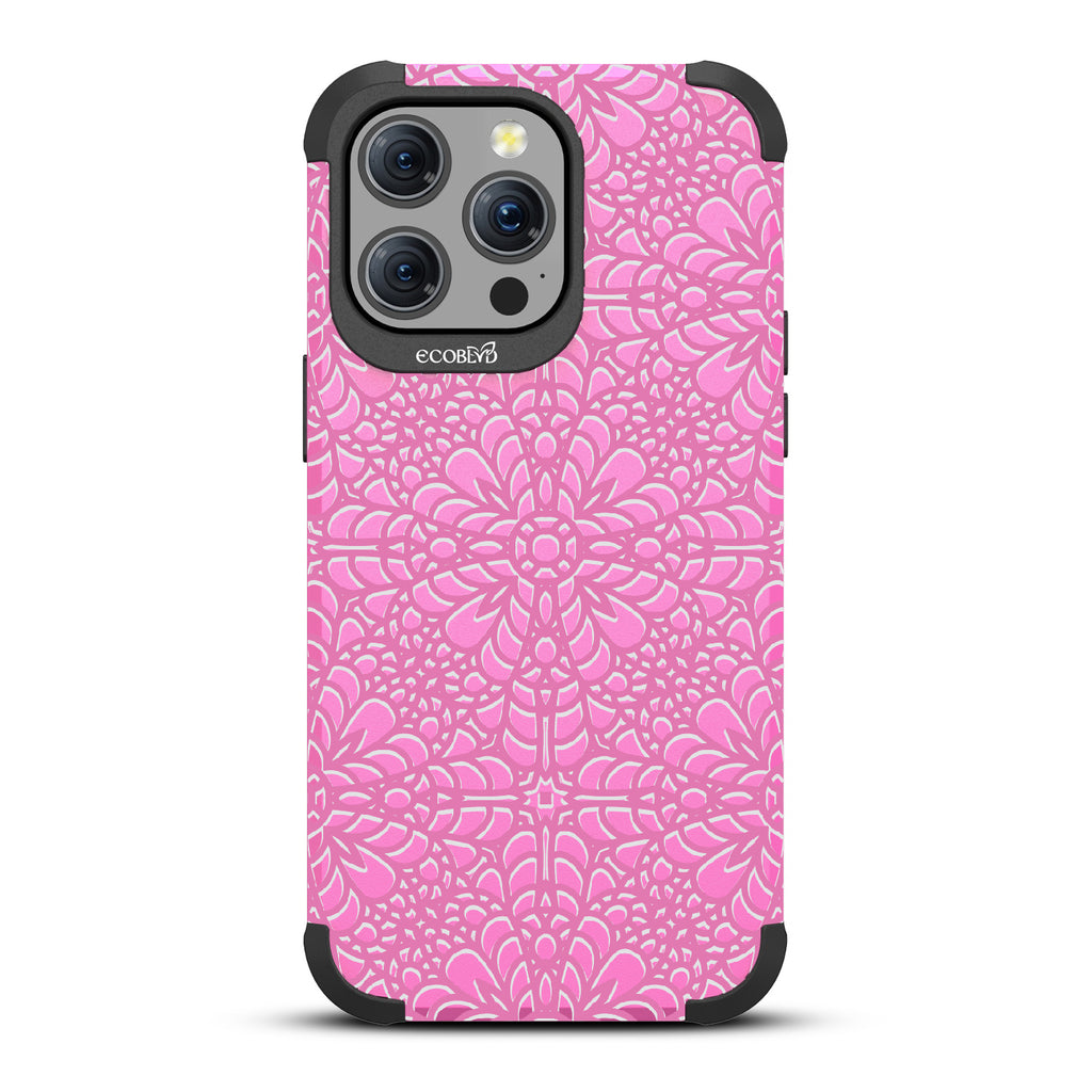A Lil' Dainty - Intricate Lace Tapestry - Eco-Friendly Rugged Pink iPhone 15 Pro Max MagSafe Case 