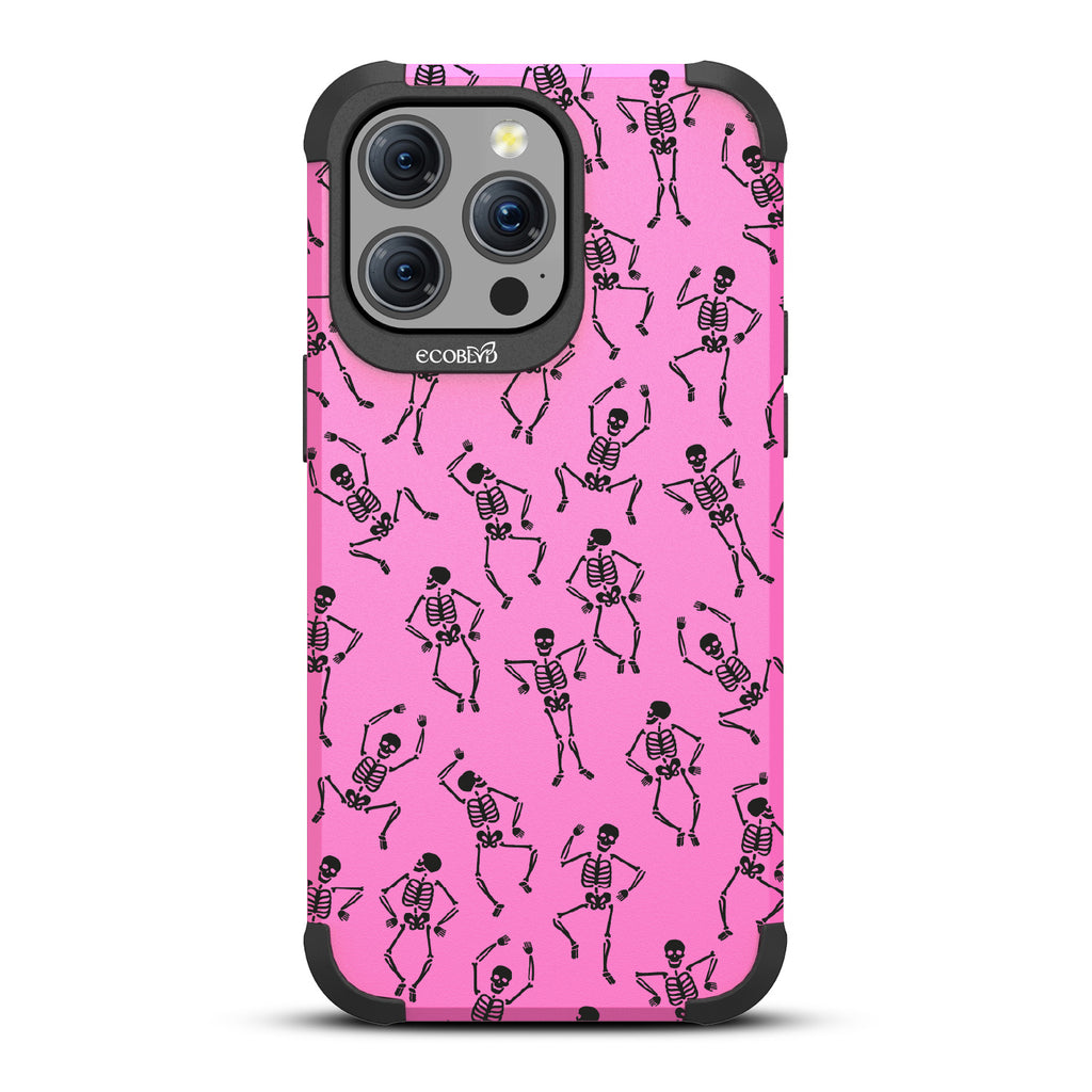 Boogie Man - Dancing Skeletons - Pink Eco-Friendly Rugged iPhone 15 Pro Max MagSafe Case