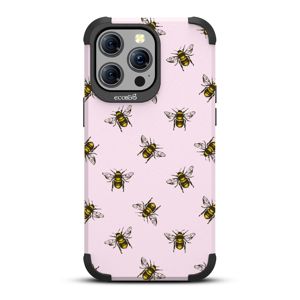 Bees - Honey Bees - Pastel Lilac Eco-Friendly Rugged iPhone 15 Pro Max MagSafe Case 