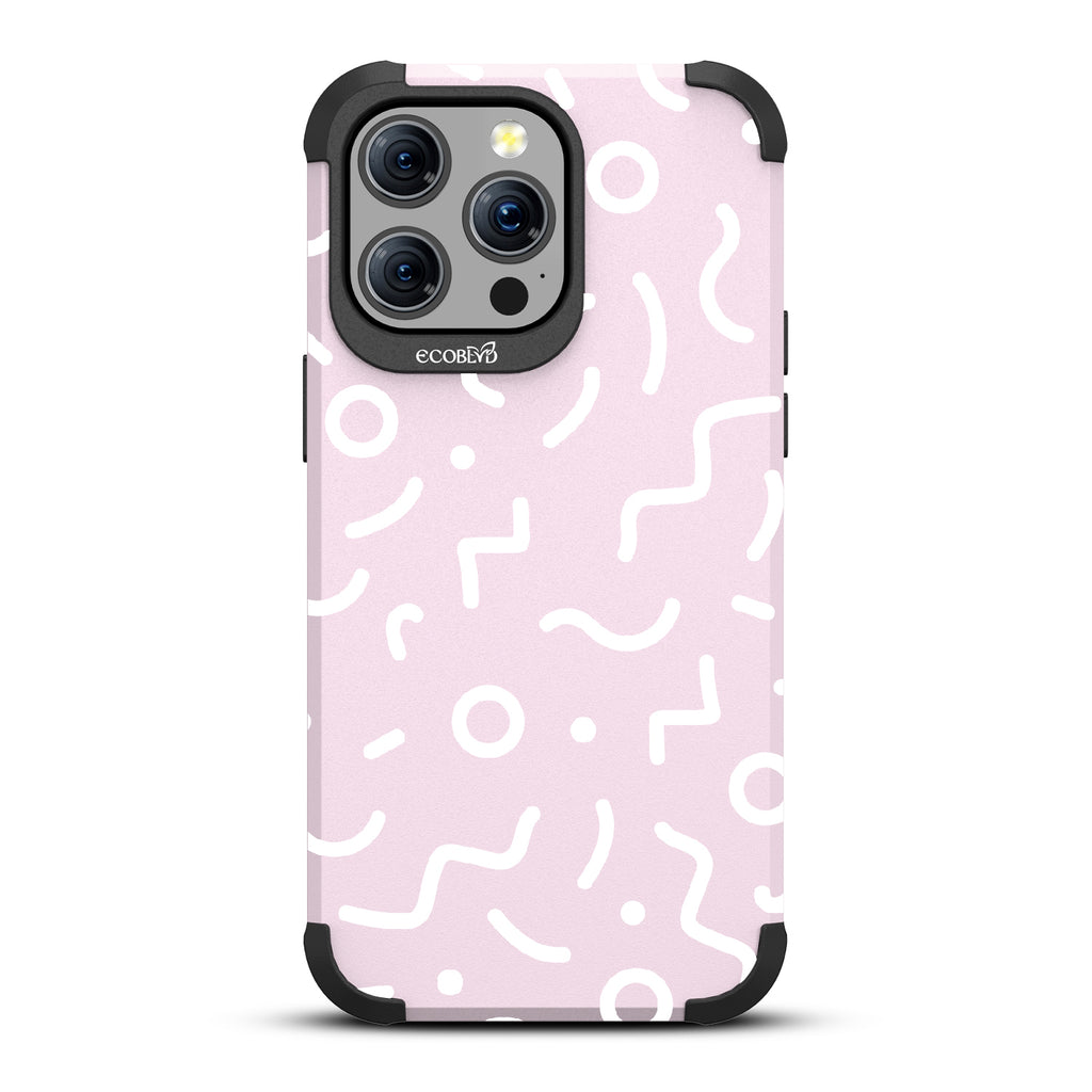 90?€?s Kids - Retro 90's Lines & Squiggles - Eco-Friendly Rugged Pastel Lilac iPhone 15 Pro Max MagSafe Case 