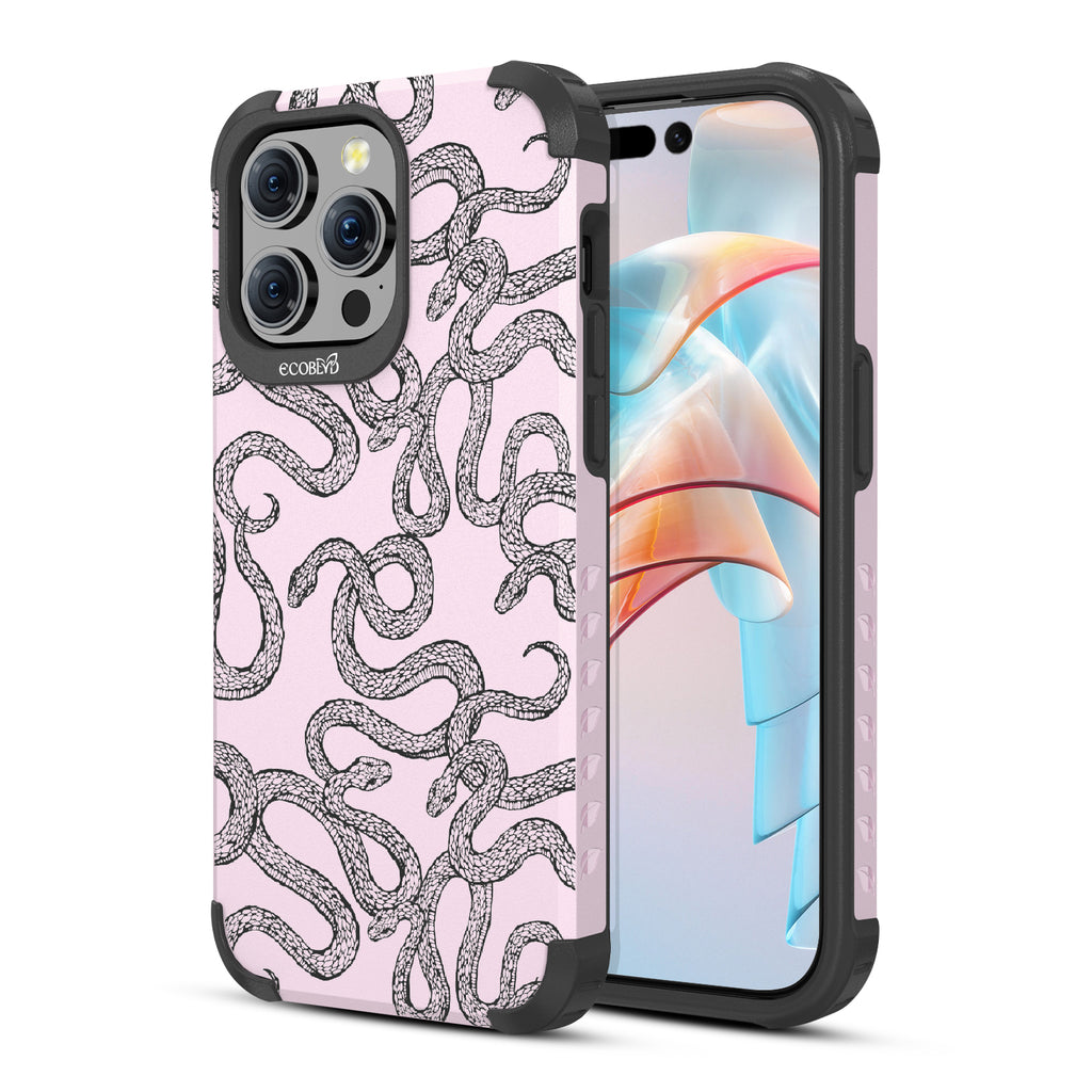 Mojave Collection - Back Of Back Pastel Lilac Rugged Eco-Friendly iPhone 15 Pro Max Case & A Front View Of The Screen