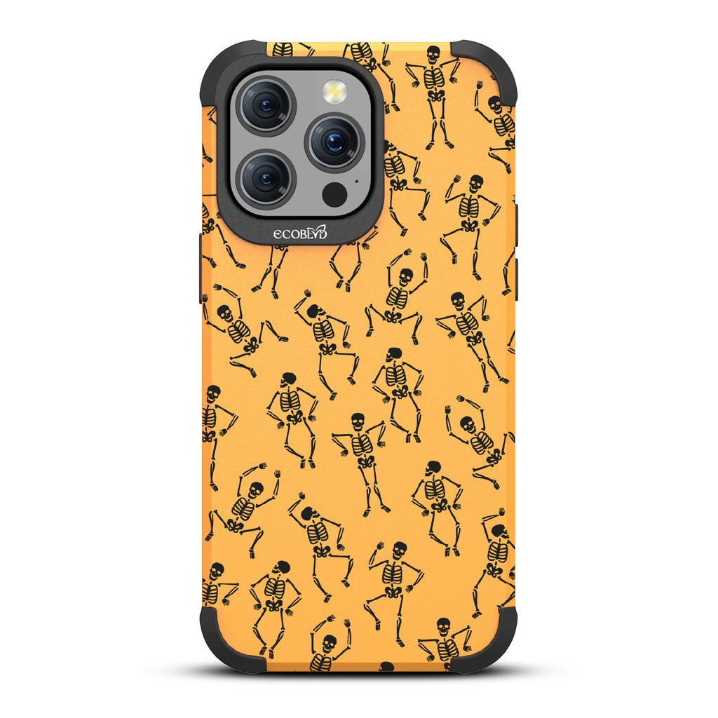 Boogie Man - Dancing Skeletons - Yellow Eco-Friendly Rugged iPhone 15 Pro Max MagSafe Case