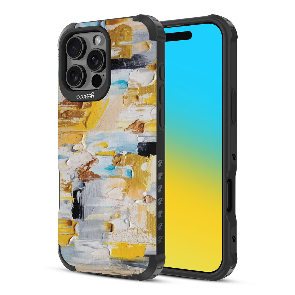 iPhone 16 Pro Max case, rugged, sustainable phone case in black, back view, Lighten Up design