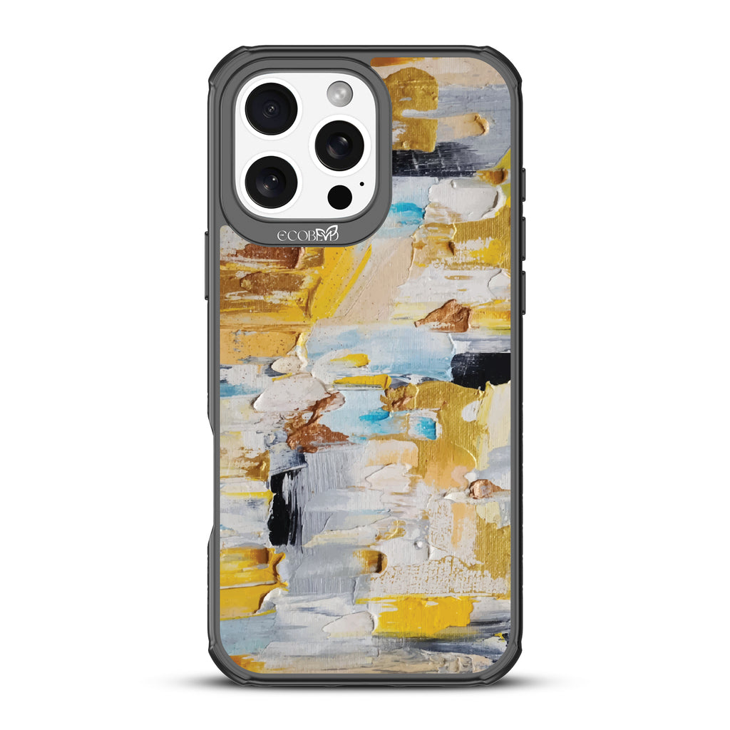 iPhone 16 Pro Max case, clear, sustainable phone case with black ridges, back view, Lighten Up design